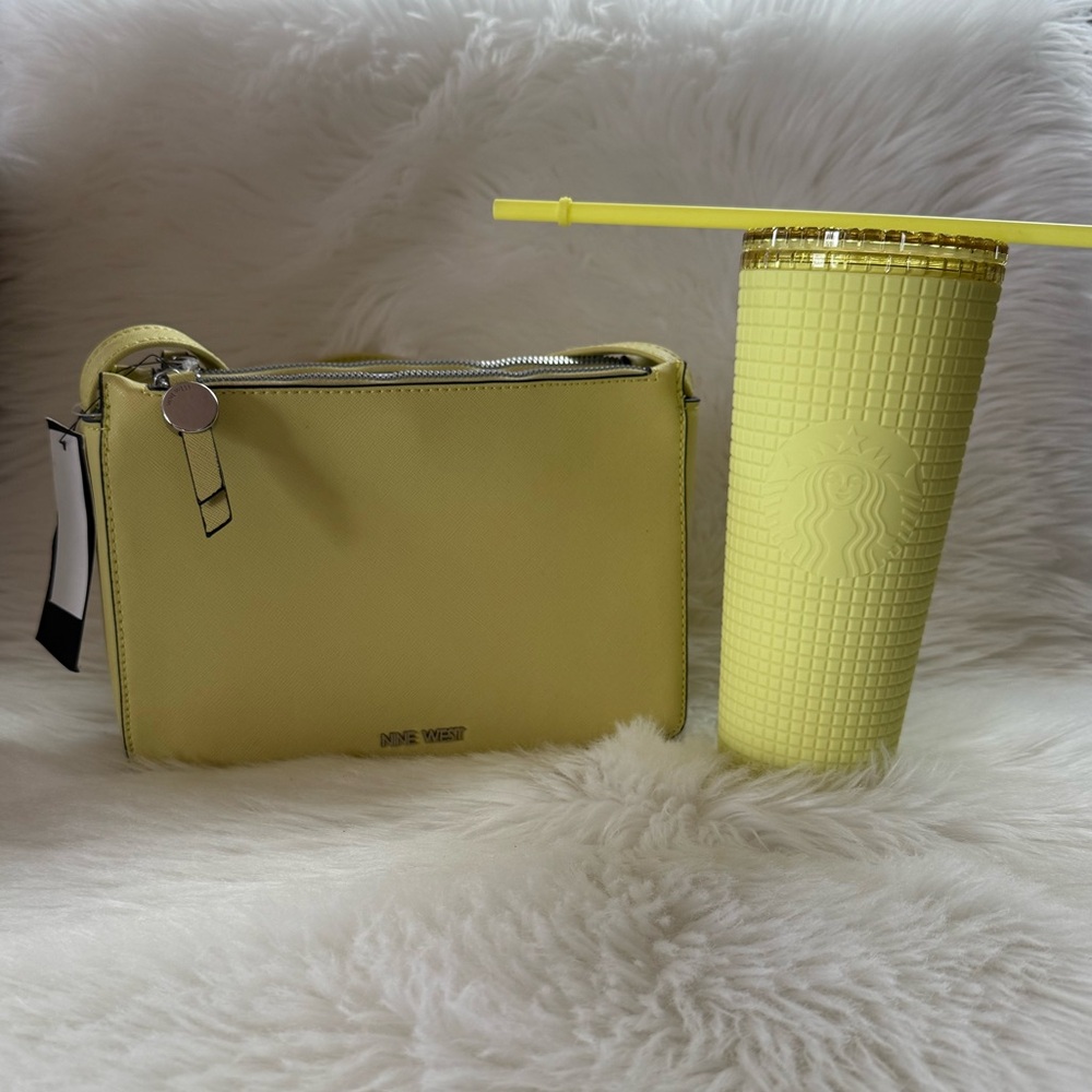 DKNY Lemon Crossbody Bag & Starbucks Tumble Bundle
